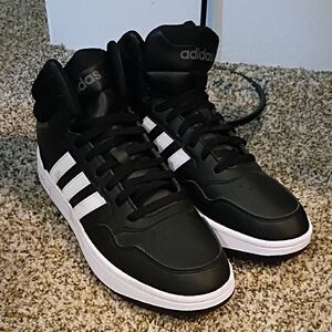adidas Men’s Black and White High-Top Sneakers